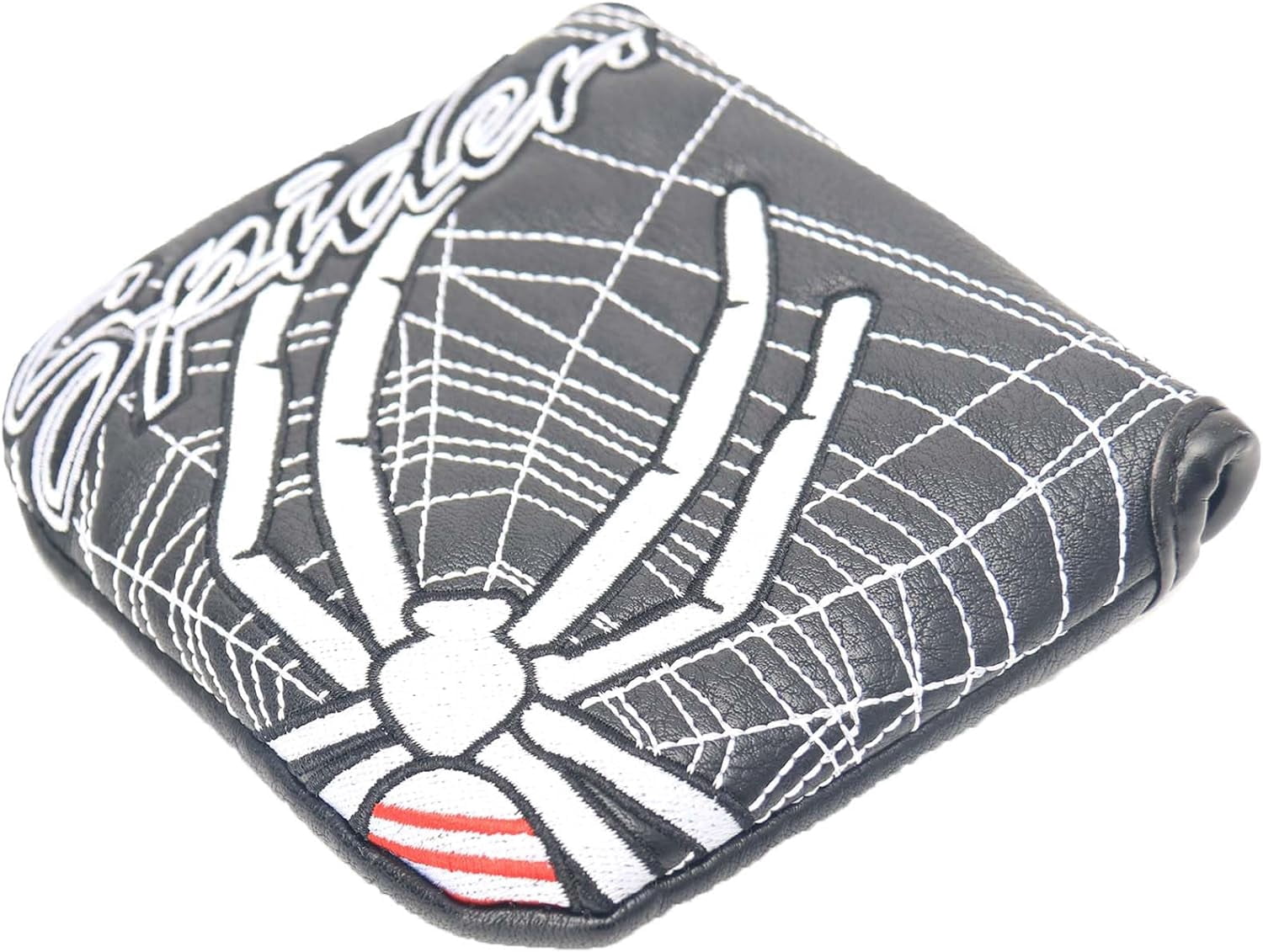 Golf Mallet Putter Head Cover Spider Embroidery Pattern Magnetic Synthetic Leather PU Headcover