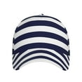 thumbnail image 2 of Yiaed Navy Blue And White Stripes Print Cap Adjustable Size for Running Workouts and Outdoor Activities All Seasons, 2 of 5