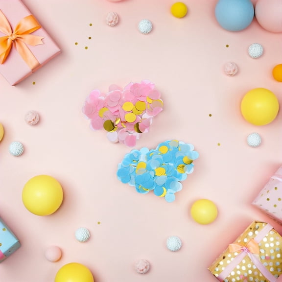 OULII Gender Reveal Party Table Confetti Made with Tear Resistant Paper Material Assorted Colors