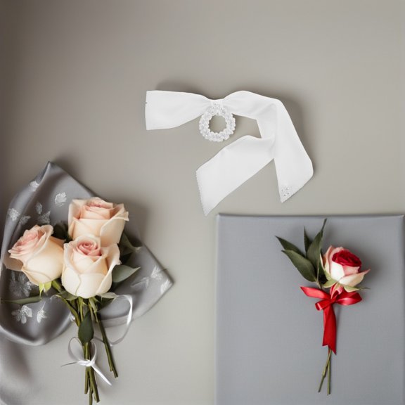 SEWCHICS Elegant White Bridal Hairband for Wedding Bride, Soft Comfortable Headwear with Wide Band for