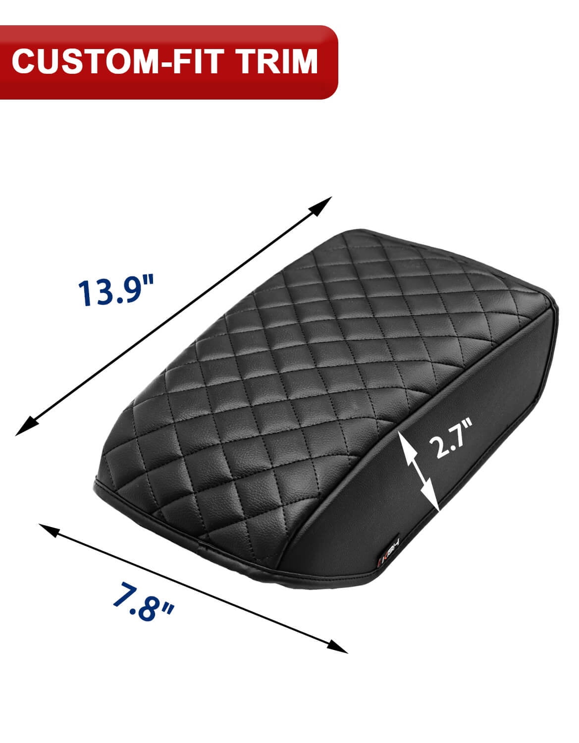 KBH Car Center Console Cover for 2016-2024 Nissan Maxima Accessories, Middle Console Lid Armrest Cover for Vehicle, Black Leather Interior Cushion Pad