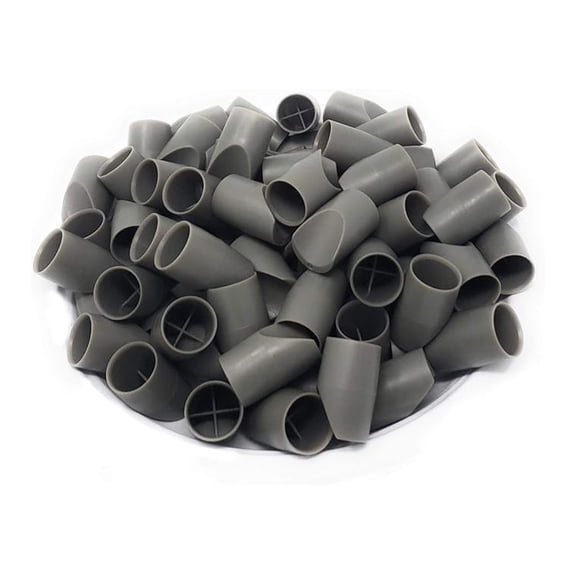 Folding Chair V-Tip Stabilizer (100 Pack) - Fits 7/8" OD Tube, Top of Leg - Replacement Parts Works with Metal and Padded Chairs Gray