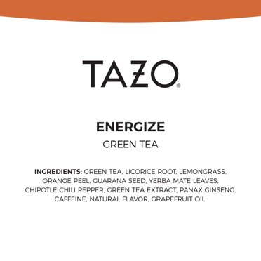 LOT OF 3 Tazo Energize Green Tea – High Caffeine – 20 Bags Each (60 Bags Total) – Best By 1/06/24