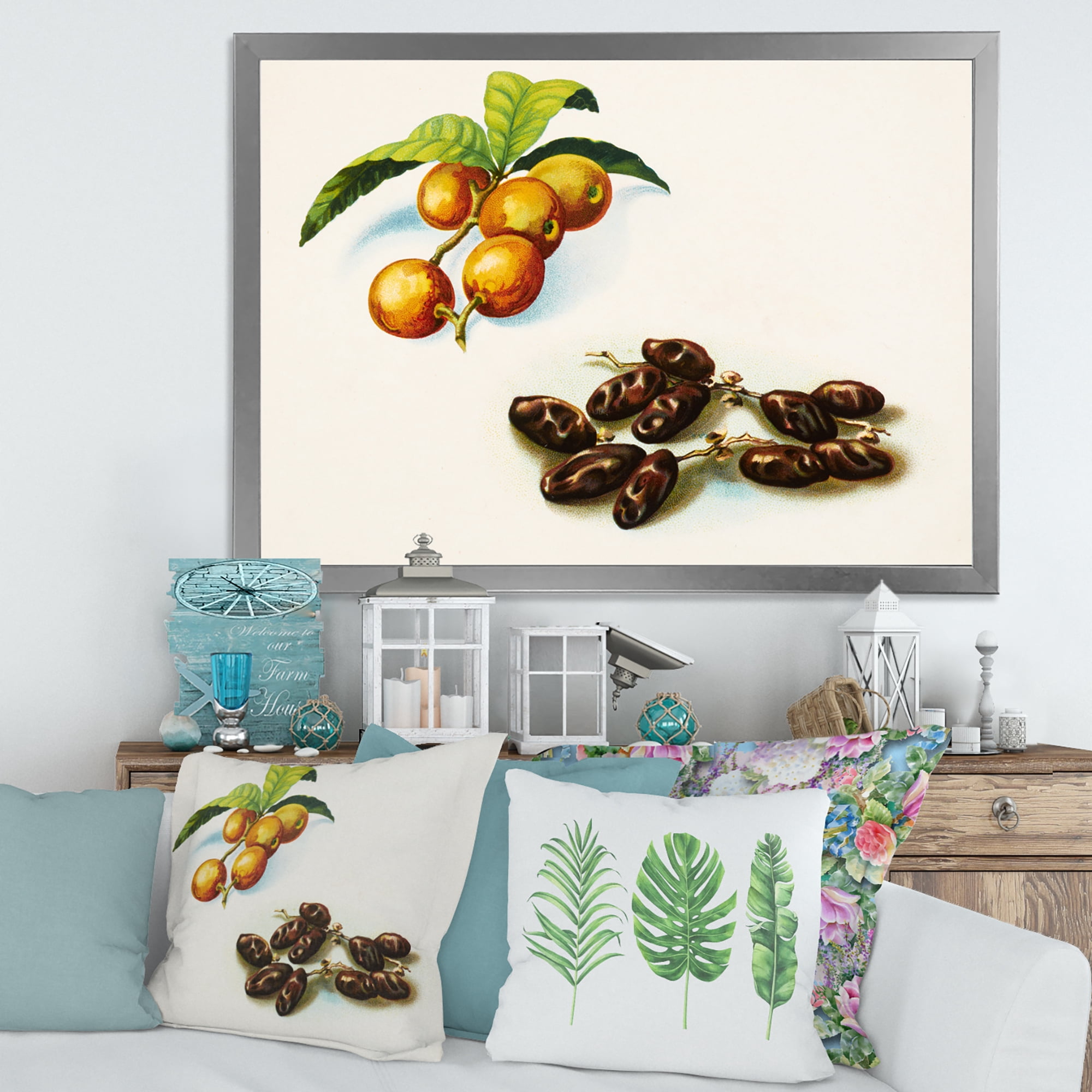Designart 'Ancient Fruits IV' Farmhouse Framed Art Print