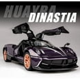 thumbnail image 6 of 1:32 Alloy DieCast Metal Cars Model Collectible Pagani Huayra Dinastia Pull Back Vehicle, Pull Back Model Cars with Light and Sound，Children's Christmas Birthday Gifts,etc.(Purple), 6 of 6