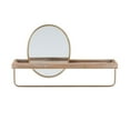thumbnail image 5 of Linon Kenwood Center Mirror Wall Shelf, Gold Iron Frame with Brown Finish, 5 of 9