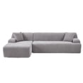 thumbnail image 5 of Modern Large L-Shape Modular Sectional Sofa, 2 Pcs Free Combination, For Living Room, Bedroom, Gray, 5 of 22