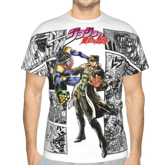 Jojo'S Bizarre Adventure Unisex 3d Pattern Printed Short Sleeve T-Shirts Casual Graphics Tees Small