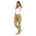 thumbnail image 2 of JuicyTrendz Women’s Twill Cotton Cargo Pants – Military Army Casual Work Trouser with 8 Pockets Khaki S, 2 of 2