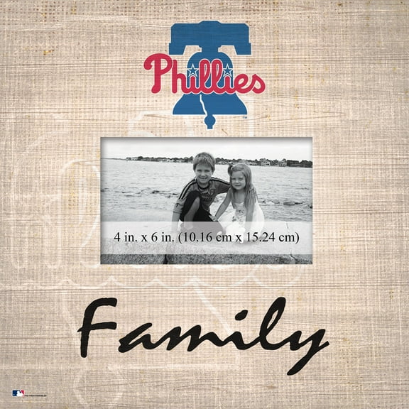 Philadelphia Phillies 10'' x 10'' Burlap Pattern Frame