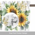 thumbnail image 6 of Summer Sunflower Green Leaves Valances for Windows,Kitchen Valance Rod Pocket Short Curtain, Watercolor Yellow Floral Valance Curtain Window Valances for Bedroom Bathroom Living Room 42x12in, 6 of 9