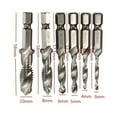 thumbnail image 3 of 6pcs Composite Tapping Drill Bit Kit, Hex Shank Screw Tap M3-M10 HSS Spiral Thread Drill Bits, Composite Screw Tapping Drill Bits tool Set for Soft Metals Aluminum Iron, 3 of 7