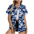 thumbnail image 2 of Byworldtasic Women's Collared Shirt Women Hawaiian Shirt Soft Cool Summer Hawaii Shirts Floral Tropic Print V Neck T-Shirt Short Sleeve Button Up Tops Multicolor-3, 2 of 5