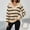 Beige, variant on AOOCHASLIY 2023 Womens Sweater Women's V-Neck Loose Zipper Hedging Casual Stripe Knitting Sweater Tops