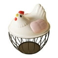 thumbnail image 3 of Cesta de huevo de pollo huevo contenedor titular de alambre de hierro portátil huevo de pollo titular encimera de recogida de huevos cesta para , rosada, 3 of 8