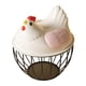 thumbnail image 3 of Cesta para huevos de gallina, contenedor para huevos, cesta de alambre de metal para almacenar huevos de gallina Raya negra rosada, 3 of 9
