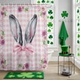 thumbnail image 5 of Easter Bunny Ears Shower Curtain Set with Hooks, Spring Daisy Floral Waterproof Fabric Bathroom Curtains Decor Home Accessories,Stall 36 X 72 Inch, 5 of 9