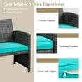 thumbnail image 4 of Walsunny 4-Piece Patio Rattan Furniture Set with Cushions & Tempered Glass Tabletop, Blue, 4 of 11
