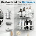 thumbnail image 3 of Shower Caddy 5 Pack,Adhesive Shower Organizer for Bathroom Storage&Home Decor&Kitchen,No Drilling,Large Capacity,Rustproof Stainless Steel Bathroom Organizer,Shower Shelves for Inside Shower, 3 of 7