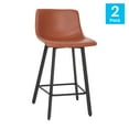thumbnail image 4 of Flash Furniture Caleb 24.5"H Square Adjustable Low Back Counter Bar Stool, Cognac/Black, 4 of 12