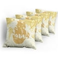 thumbnail image 5 of Ambesonne Nautical Throw Pillow Cover 4 Pack, Old World Map Sailboat, 18", Beige, 5 of 7