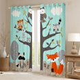 thumbnail image 2 of Manfei Cartoon Fox Raccoon Blackout Curtains Set of 2 (52x84 Each) for Preppy Children Kids,Kawaii Jungle Animal Window Curtains,Cute Wildlife Curtains and Drapes,Breathable Home Decor, 2 of 6