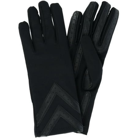 Hybrid Fleece Glove - Size Large/Xlarge Women's Fleece Lined Touchscreen Chevron Winter Glove, Black