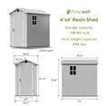 thumbnail image 5 of Patiowell 6' x 4' Plastic Shed for Outdoor Storage,Resin Shed with Window for Garden,Backyard,Tool Storage Use，White, 5 of 8