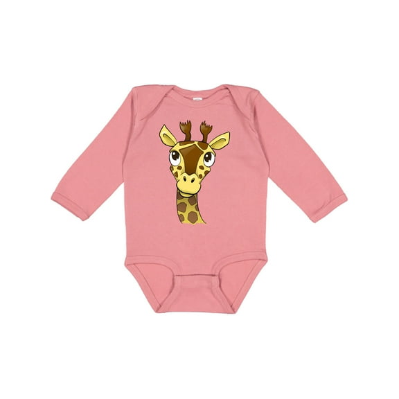 Inktastic Cute Giraffe Boys or Girls Long Sleeve Baby Bodysuit