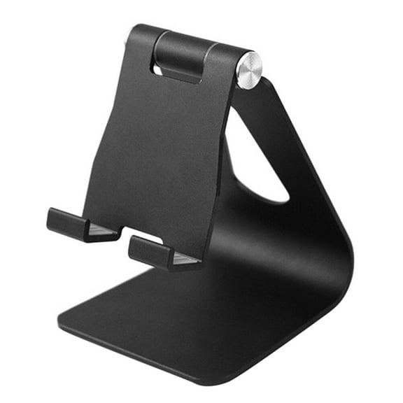 Pavo 1Pc Angle-adjustable Aluminum Alloy Phone Holder Desktop Phone Support Live Cam Cellphone Stand Pedestal (Black)