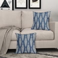 thumbnail image 5 of Blue Pillow Covers 18x18 Set of 2 Boho Pattern Cream Herringbone Geometric Print Bohemian Ethnic Print Decorative Throw Pillows Outdoor Pillowcase Farmhouse Cushion Case Decor for Couch Sofa Bed, 5 of 7
