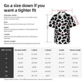 thumbnail image 5 of Honeii Cow Print Black White Print Men’s Hawaiian Shirt,Classic Button-Down Short Sleeve Shirt, for Beach, Vacation, and Outdoor Activities,XX-Large, 5 of 7