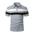 thumbnail image 3 of Mens Polo Shirts Short Sleeve Color Block T Shirt Summer Lightweight Casual Golf Shirts, 3 of 5