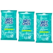Wet Ones Antibacterial Plant Based Fiber Hypoallergenic Hand Wipes, 20 Count - Pack of 3