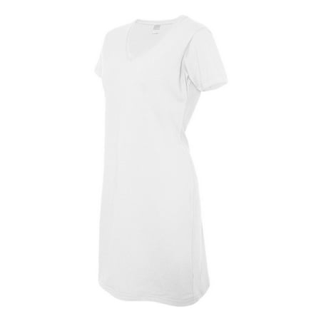 LAT - Ladies Fine Jersey V-Neck Coverup T-Shirt Beach and Lounge Dress