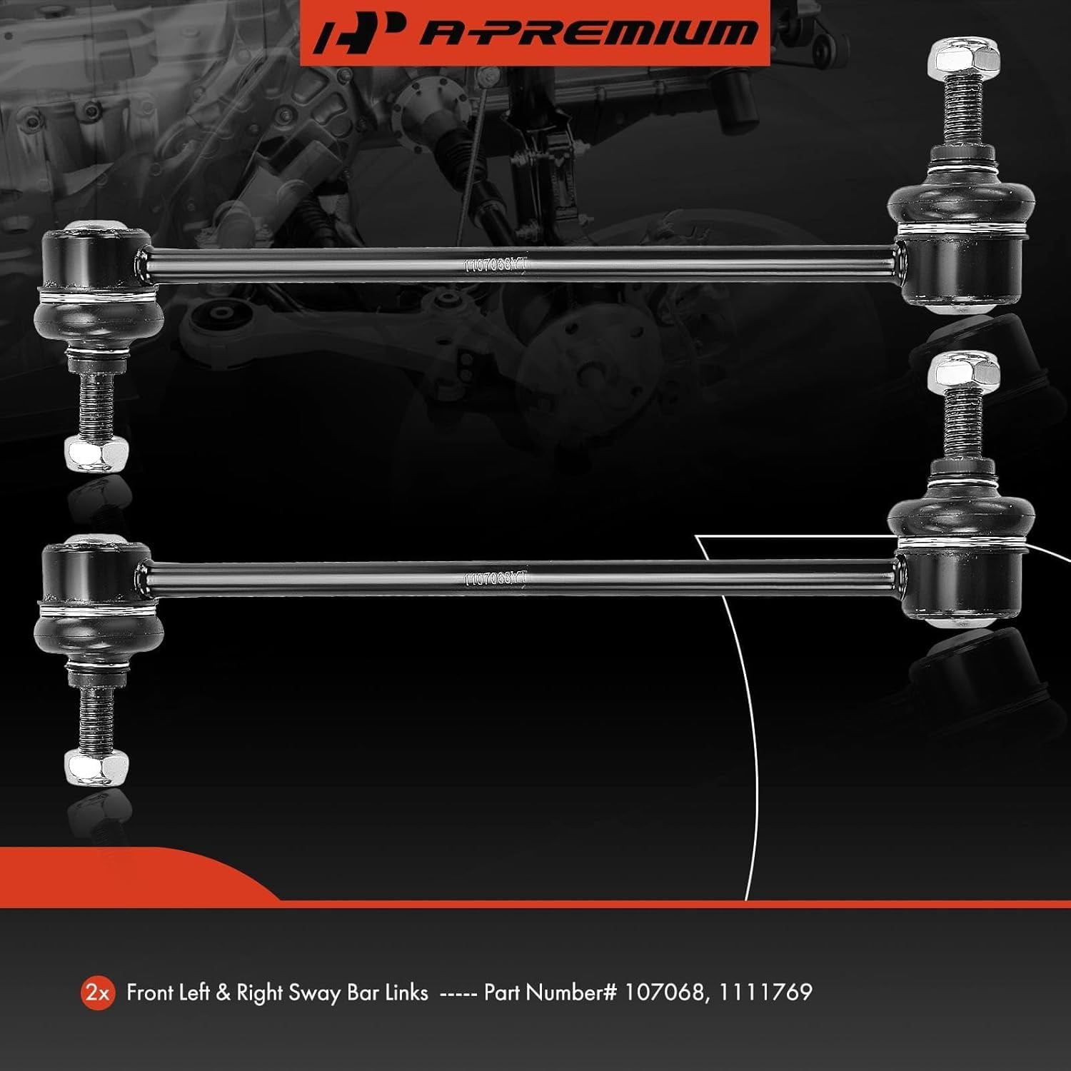 A-Premium 2Pcs Front Sway Bar Link Stabilizer Link Kit Compatible with Ford Focus 2000-2011, Replaces# 98AG3B438AD, YS413B438AA