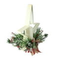 thumbnail image 2 of Gerson 15" Pine Needle, Berry and Jingle Bell Star Shaped Candle Holder - White, 2 of 3