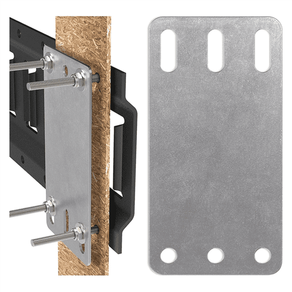 12PCS Cargo E Track Plate Heavy Duty E-Track/X-Track Mounting Back Plate, E Track Accessories with Installation Kit,12 * Track mounting back plate 48 * screw nut 96 * gasket,Silver