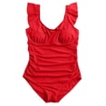 thumbnail image 5 of vigerkar Women's Plus Size One Piece Swimsuit Tummy Control Bathing Suit Cute V Neck Maternity Swimwear RD1, XL, 5 of 6