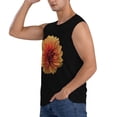 thumbnail image 3 of Bixox Men's Orange Dalia Printed Shirt Sleeveless Fitness Tank Top-X-Large, 3 of 7
