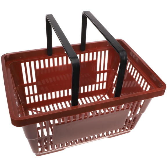 HOOWIFFY  Plastic Rectangular Grocery Basket for Supermarkets Coffee 1Pack