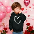 thumbnail image 6 of Atogsazn Kids Girls Valentines Day Hoodies Children Casual Hearts Long Sleeve Pullover Sweatshirt Fleece Outfit Outerwear Tops 04-Black 3-4 Years Fashion, 6 of 8