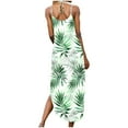 thumbnail image 5 of Summer Sleeveless Dresses for Women V-Neck Floral Maxi Sundress Long Vacation Beach Dress with Side Pockets Plus Size S-XXL Great Gift for Mother's Day, 5 of 9