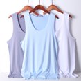 thumbnail image 1 of Chaleco de seda de hielo para hombre, cuello en V, cuello redondo, ajustado, deportivo, camisa de verano de alta elasticidad, 1 of 2