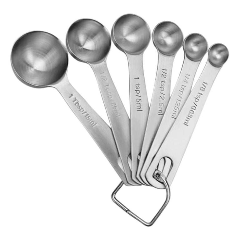 Travelwant 6Pcs/Set Measuring Spoons, Premium Heavy Duty Stainless Steel  Measuring Spoons Cups Set, Small Tablespoon with Metric and US Measurements
