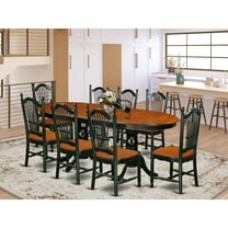 9 Piece Dining Room Set - Oval Table & 8 Chairs - Black Cherry Finish - Modern Furniture Set