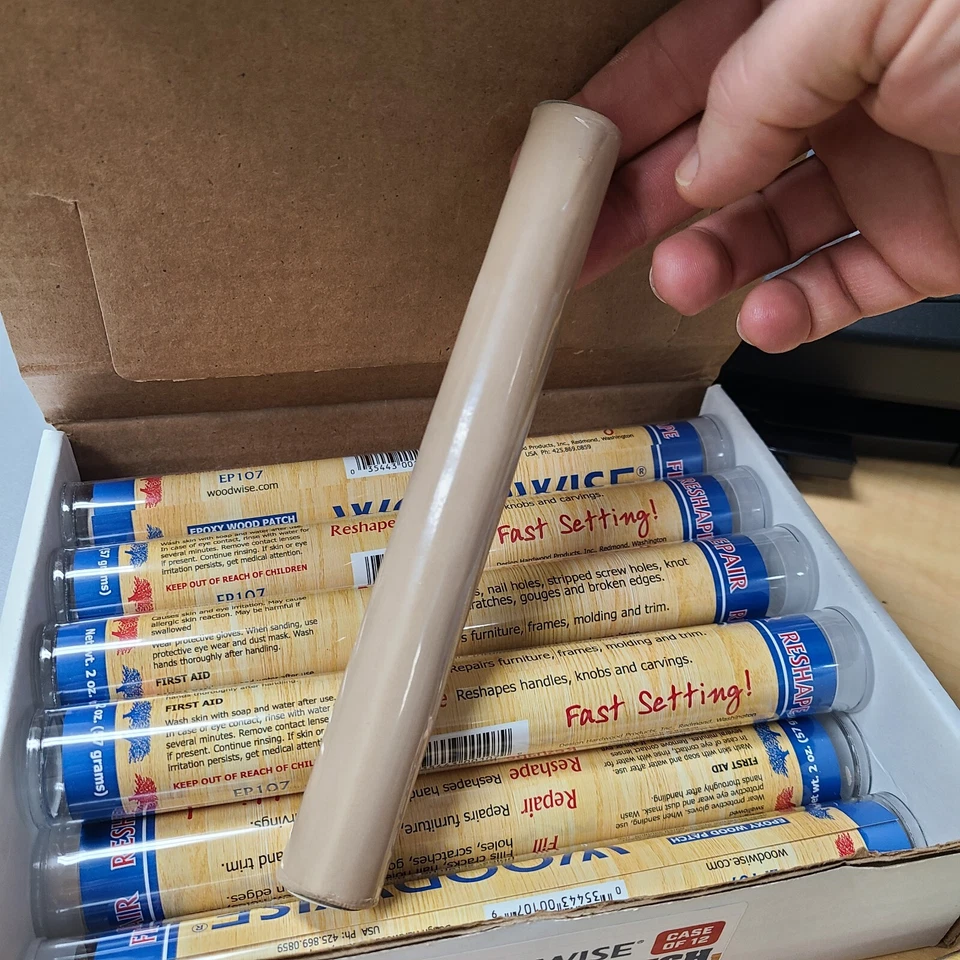 CIRCLE- Woodwise Wood Weld Repair Epoxy Patch Putty Stick - 2 Oz Instant Bond Wet Or Dry