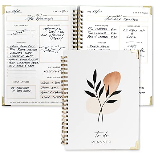 Simplified To Do List Planner Notebook - Easily Organize Your Daily Tasks And Meetings at Work - The Perfect Daily Journal And Undated Office Supplies Checklist For Women