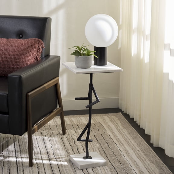 Safavieh Warso Modern Metal End Table, White / Black