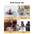 thumbnail image 2 of 13 Inch Round Placemats Set of 6, Light Blue Non Slip Heat Insulation PP Table Mats, Modern Abstract Art Ombre Striped Washable Place Mats for Kitchen Dining Party Table Decor, 2 of 7